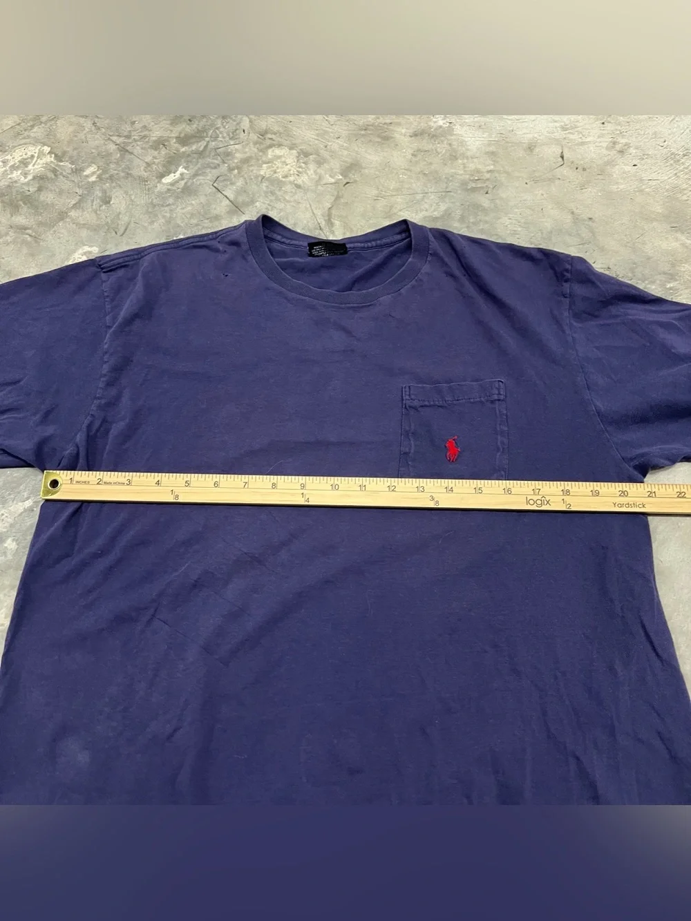 Vintage Polo Ralph Lauren T Shirt Size Medium Single Stitch Blue Pocket Pony